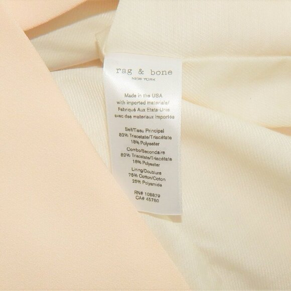 Rag & Bone Bowman Blazer Contrast Satin Trim Jacket Soft Peach Jacket NEW NWT 6 - Picture 6 of 7